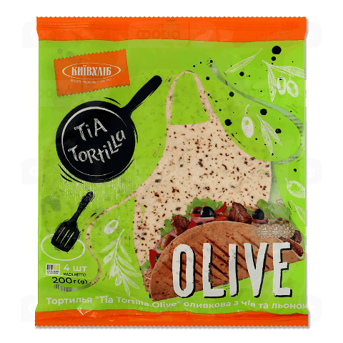 Тортилья Київхліб Tia Tortilla Olive з чіа-льоном