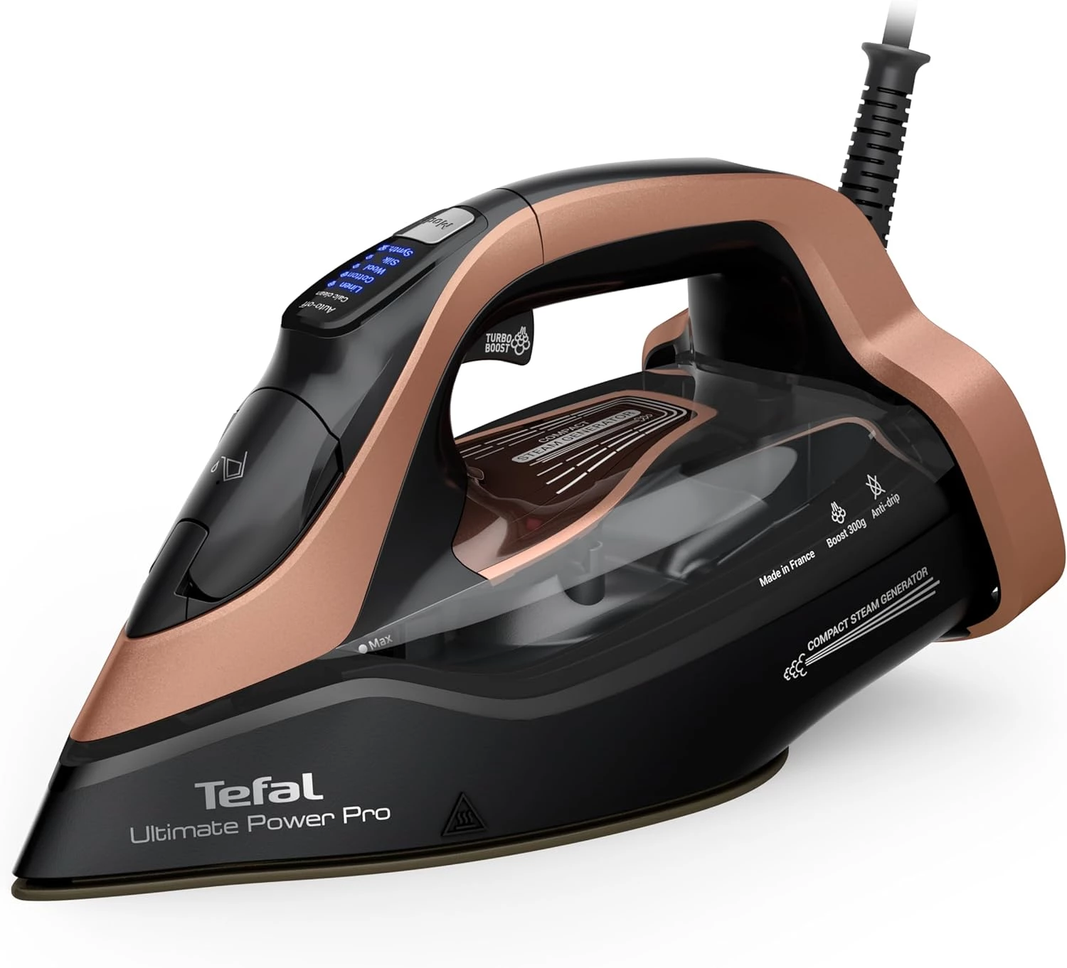 Праска Tefal Ultimate Power Pro 3200Вт, 350мл, чорно-золота (FV9E50E0)
