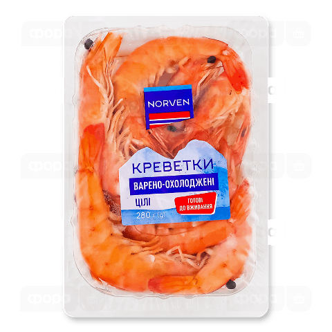 Креветки Norven варено-охолоджені цілі 20/40