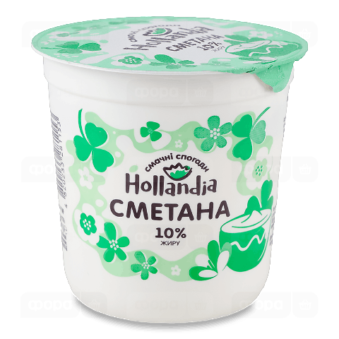 Сметана Hollandia 10% стакан