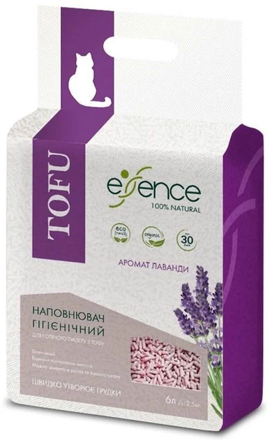 Наповнювач із тофу Essence з ароматом лаванди 2 мм 6 л (4820261920024)