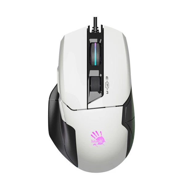 Миша ігрова A4Tech W70 Max Bloody, білий+чорний, активоване ПЗ Bloody