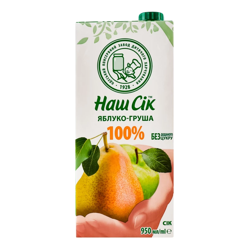 Сік Наш Сік Яблучно-грушевий 950 мл (4820264290049)