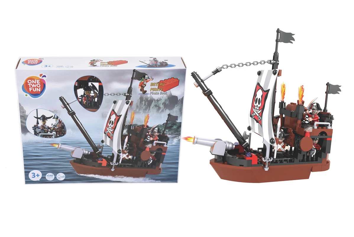 Конструктор One Two Fun Bricks Піратський корабель, 143 деталі (3665257456252)
