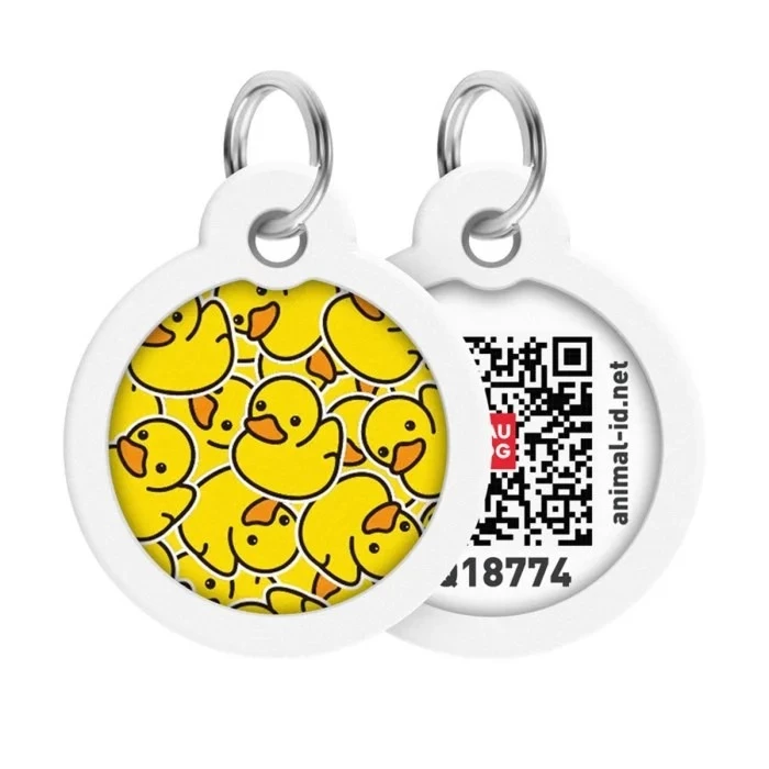 Адресник для собак та котів Waudog Smart ID з QR паспортом, метал, 3 см (4823089342030)