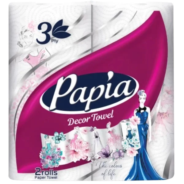 Паперові рушники Papia Decor 3 шари 2 рулони (8690536019021)