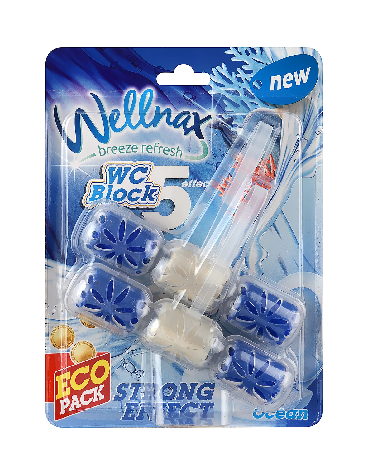 Блок для унітазу Wellnax Туалетний блок, Океан, 2x57 г (8694732009640)
