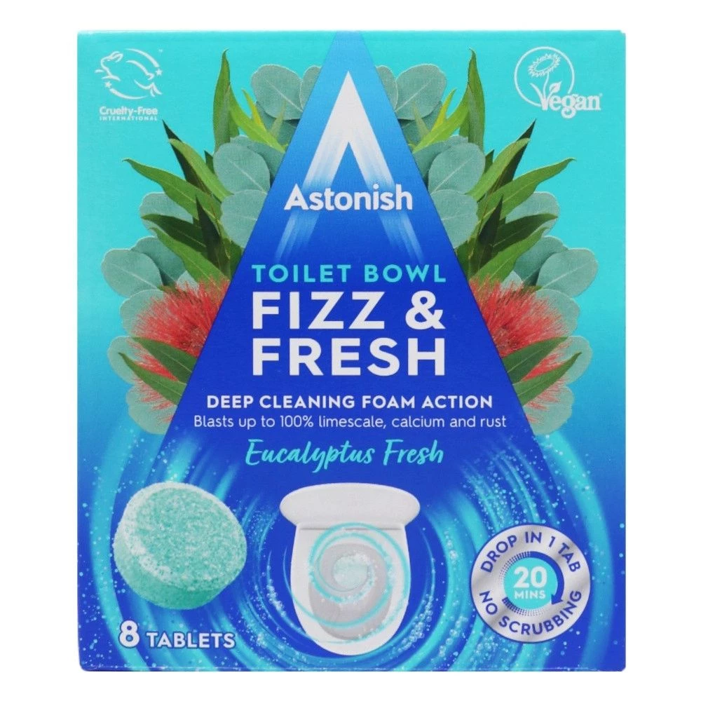 Таблетки для чищення унітазів Astonish Fizz&Fresh з ароматом евкаліпта 8 шт (5060060212695)