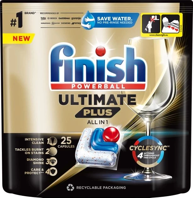 Капсули для миття посуду в посудомийних машинах Finish Ultimate Plus All in 1 25 шт
