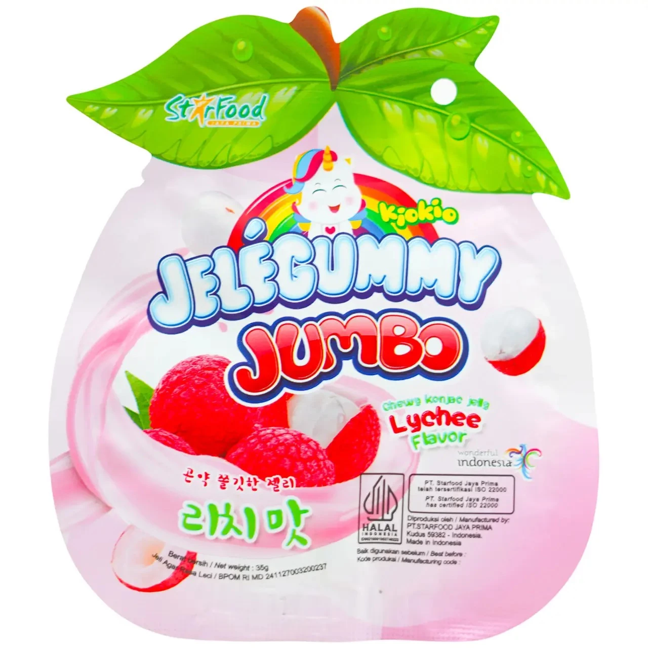 Цукерки желейні Kiokio Jumbo Lychee Box 35 г (8997011281431)