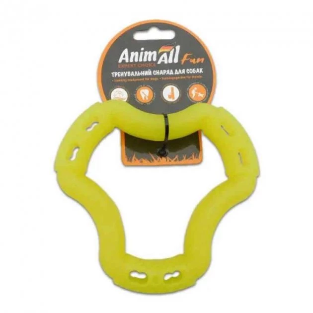 Іграшка для собак AnimAll Fun кільце 6 сторін, жовте, 15 см