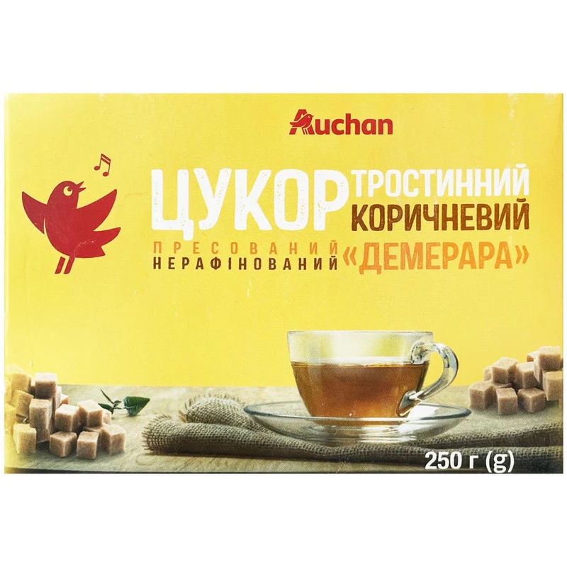 Цукор Ашан коричневий пресований 250 г