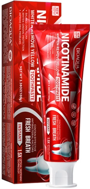 Зубна паста Bioaqua Niacinamide Whitening and Yellow Removing Toothpaste 100 г (6974784010859)