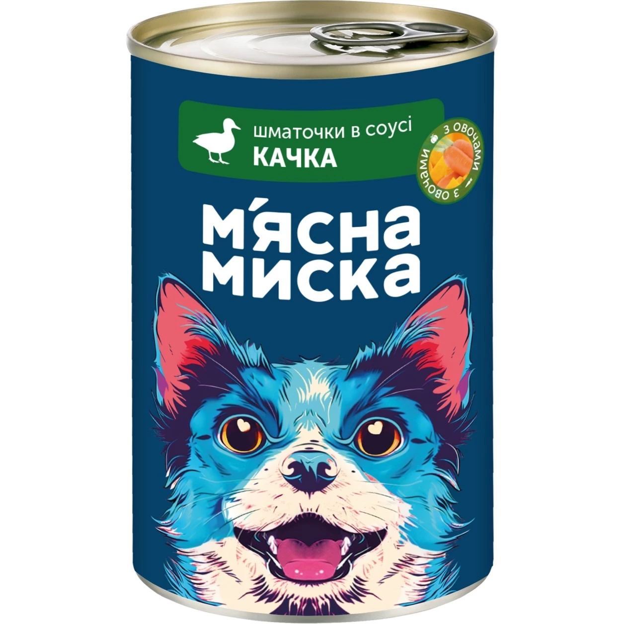 Корм вологий для собак М'ясна Миска, шматочки в соусі з качкою та овочами, 415 г (4820255195070)