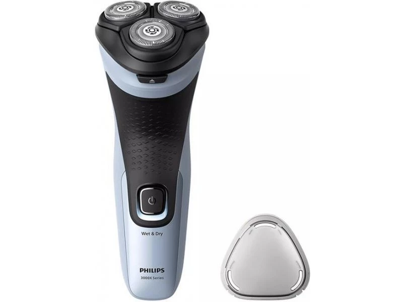 Бритва Philips Series 3000X, чорно-блакитна
