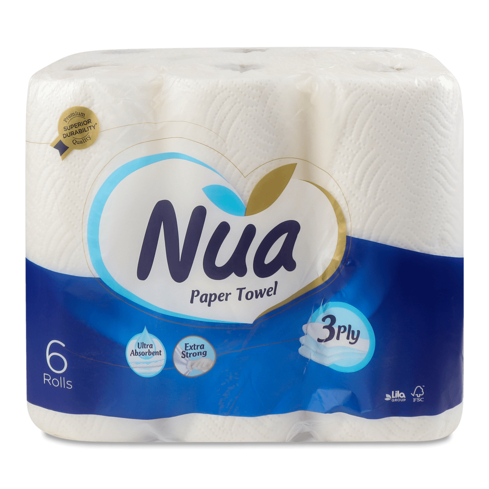 Рушники паперові Nua 3-шарові, 6шт
