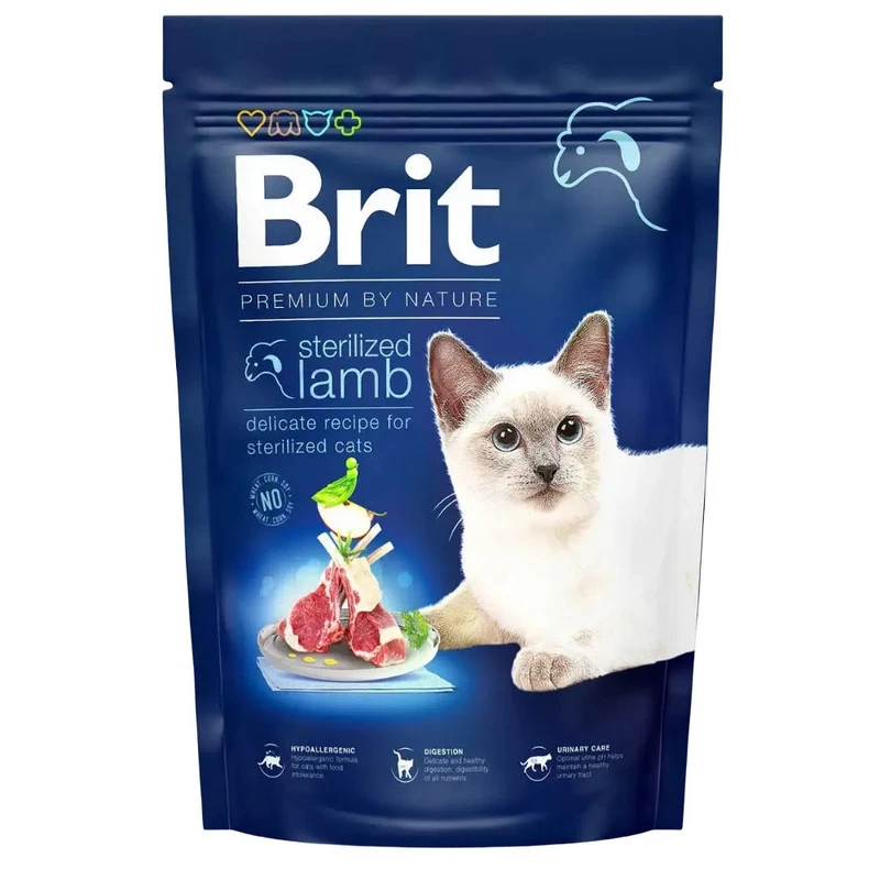 Корм сухий для котів Brit Premium by Nature Cat Sterilized Lamb з ягнятком 1.5 кг (8595602553167)