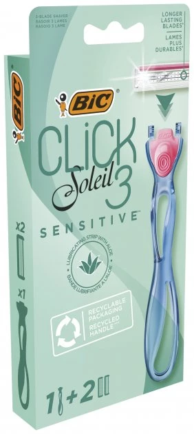 Станок для гоління жіночий BIC Miss Soleil Click Sensitive із 2 змінними картриджами