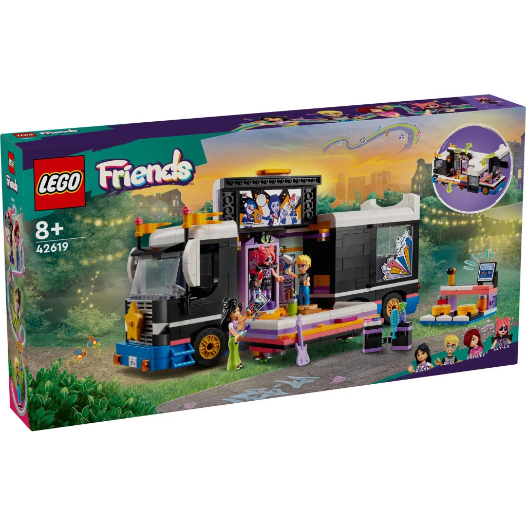 Конструктор LEGO Friends Автобус для музичного туру зірки 845 деталей (42619)