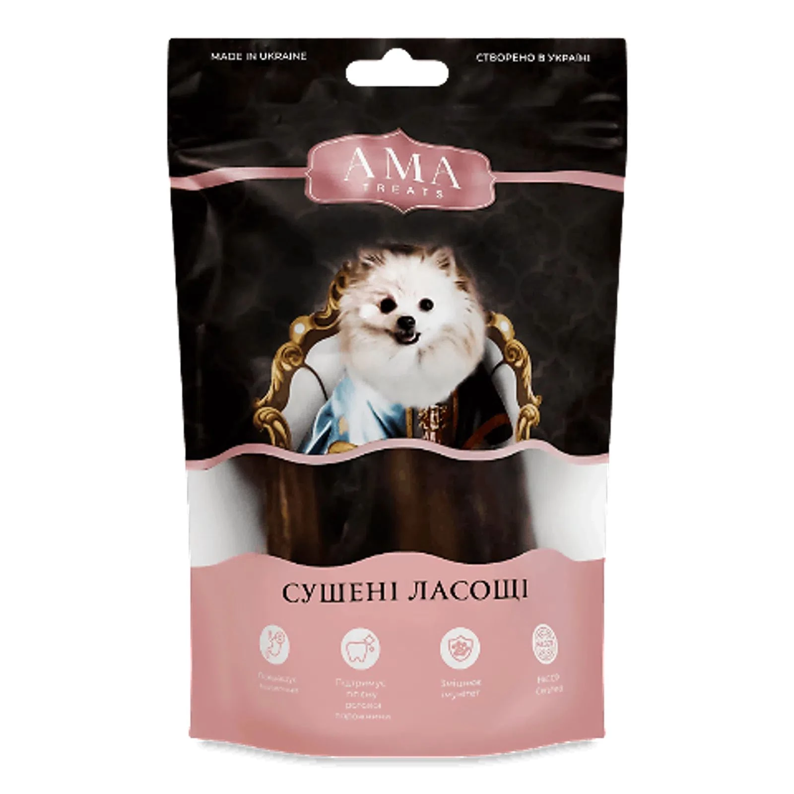 Ласощі для собак AMA Treats Золоте сухожилля яловиче 100 г (4820241161188)