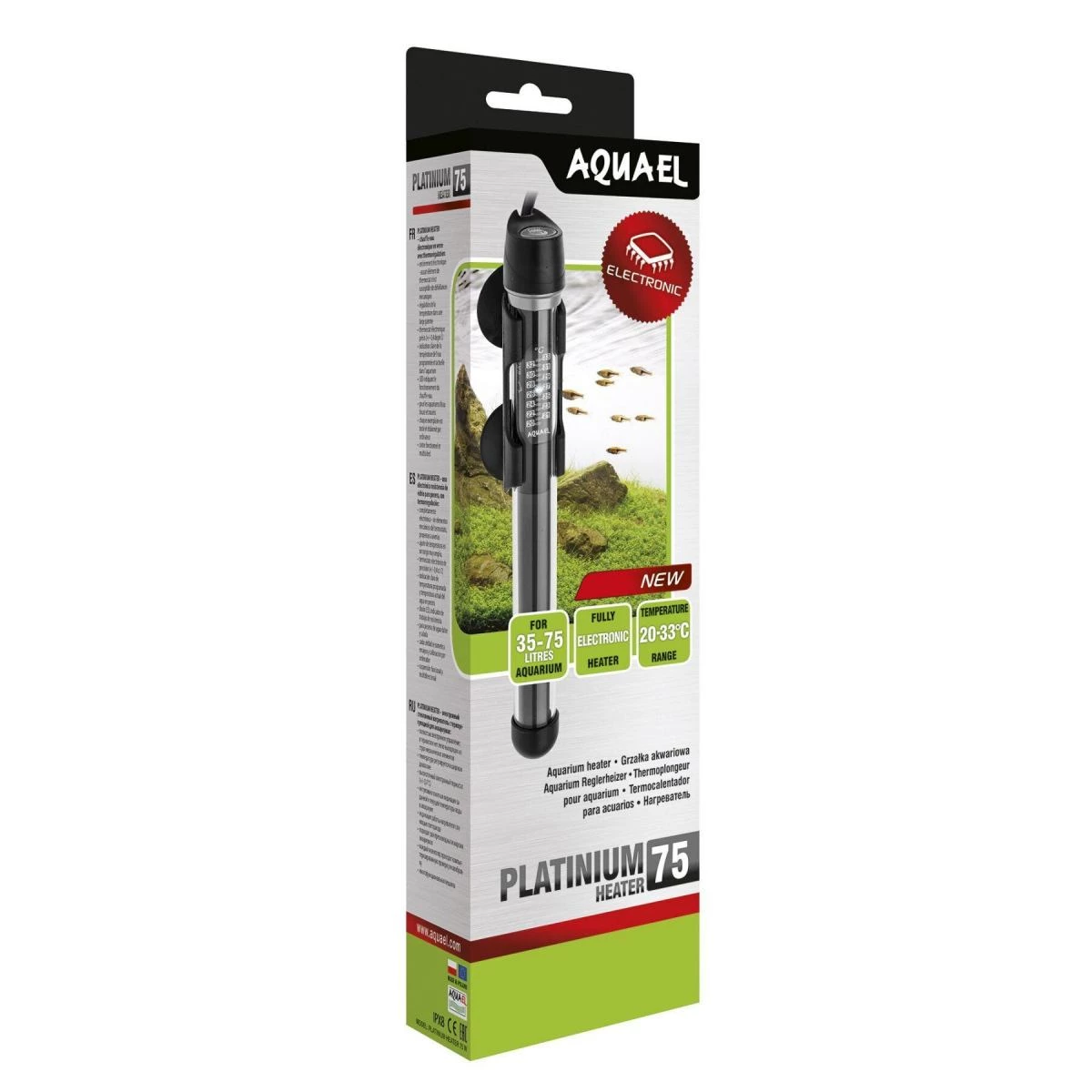 Обігрівач Aquael Platinum Heater 75 для акваріума, 35-75 л