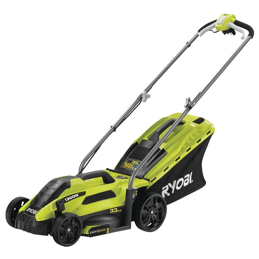 Газонокосарка Ryobi RLM13E33S електрична, 1300Вт, 33см, EasyEdge, 20-60 мм, 35л