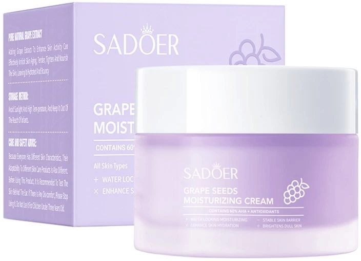 Крем для обличчя Sadoer Grape Seed Antioxidant Moisturizing Cream з антиоксидантами з виноградних кісточок 50 г (NO.SD05755)