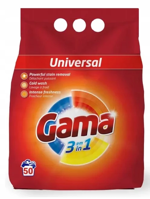 Пральний порошок Gama Universal 3в1 універсальний м'яка уп. 3 кг (8435495844884)