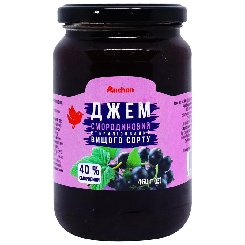 Джем Auchan смородиновий 460 г (4823090130916)