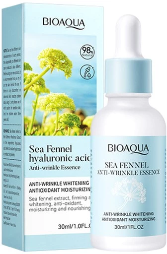 Есенція для обличчя Bioaqua Sea Fennel Hyaluronic Acid Anti-Wrinkle Essence проти зморшок з гіалуроновою кислотою та морським фенхелем 30 мл (NO.BQY56075)
