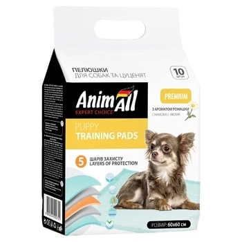 Пелюшки для собак AnimAll з ароматом ромашки, 60х60 см, 10 шт.