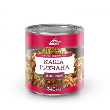 Каша 340 г Розумний вибір гречана зі свининою