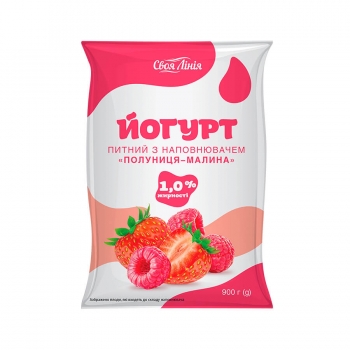 Йoгуpт 0,9 кг Свoя Лiнiя пoлуниця-малина 1%
