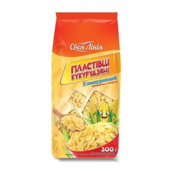 Пластівці кукурудзяні 300г Своя лінія Глазуровані цукровою глазур'ю