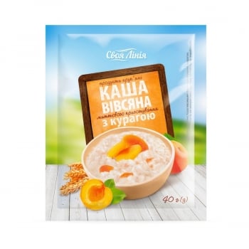 Каша 40 г Своя Лінія вівсяна миттєвого приготування з курагою