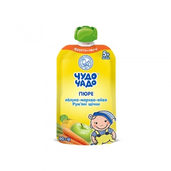 Пюре 90 г Чудо-чадо яблуко, морка, айва з цукром