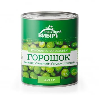 Горошок 420г Розумний вибір зелений