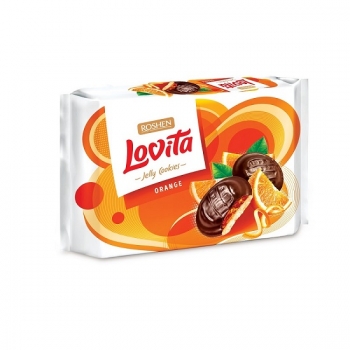 Печиво 420 г Roshen Lovita здобне з начинкою зі смаком апельсину м/уп