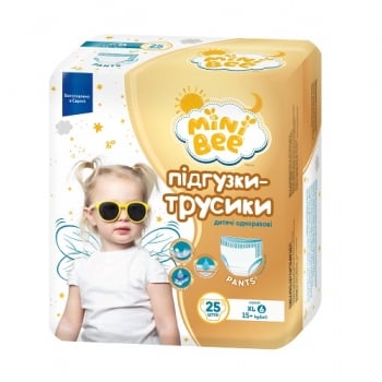 Підгузки-трусики дитячі 25 шт MiniBee XL 15+ кг м/уп