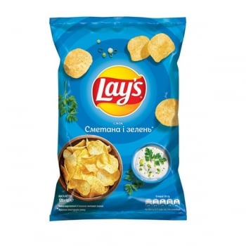 Чипси120 г Lay's картопляні зі смаком сметани та зелені м/уп