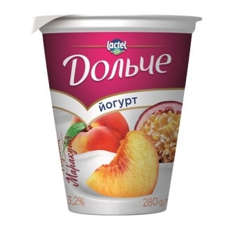 Йогурт 280г Дольче Персик-маракуйя 3,2%