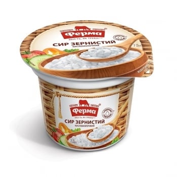 Сир зернистий 180 г Ферма з вершками 7% п/стакан