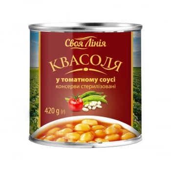 Квасоля 420г Своя лінія у томатному соусi