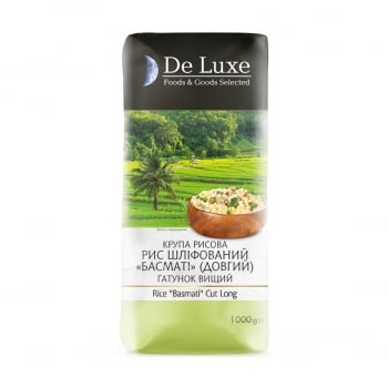 Крупа 1 кг De Luxe Foods & Goods Selected рис шліфований Басматі довгий