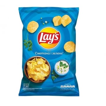 Чипси 60 г Lay's картопляні зі смаком сметани і зелені м/уп