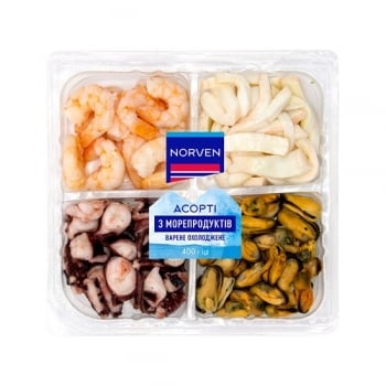 Асорті з морепродуктів 400г Norven охолоджене варене п/конт