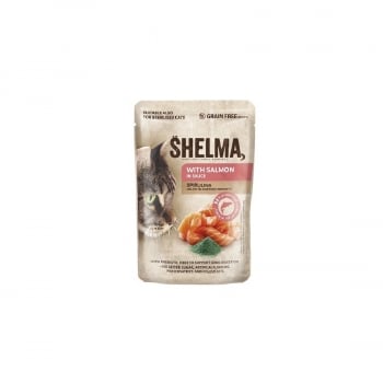 Корм 85 г Shelma для дорослих котів філе з лососем та спіруліною в соусі м/уп