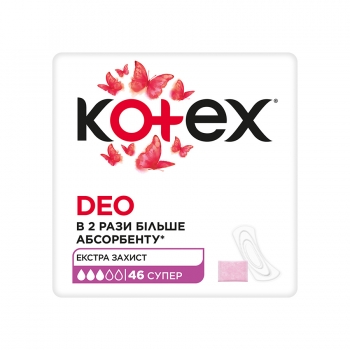 Прокладки щоденні 46шт Kotex Super DEO
