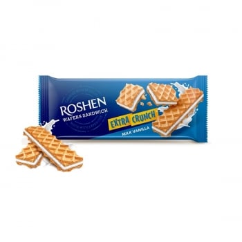Вафлі 142г Рошен Wafers Sandwich Crunch Vanilla Cream м/уп