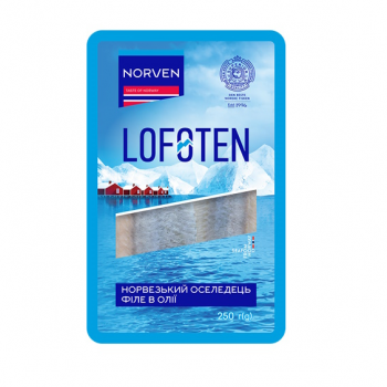 Пресерви 250г Norven Оселедець філе в олії